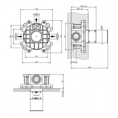 GESSI Встраиваемая часть настенного однорычажного смесителя, брашированная сталь
