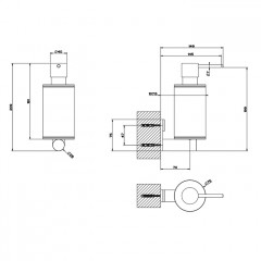 GESSI 316 Дозатор для жидкого мыла настенный, цвет: белый/brushed black metal pvd