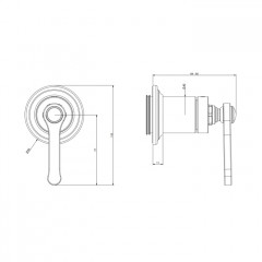 GESSI VENTI20 Смеситель встраиваемый, однорычажный, внешняя часть, цвет Black Metal PVD