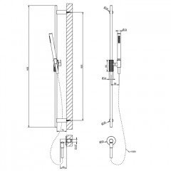 GESSI HABITO INTRECCIO Душевой гарнитур с штангой, выводом воды, ручным душем и шлангом 1500 мм., цвет хром
