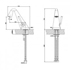 Gessi Cono Смеситель для раковины без донного клапана, с соединительными шлангами, цвет Black XL
