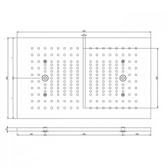 GESSI Накладная панель 300х500 мм., для душевой системы встраиваемой в потолок, цвет Steel Brushed