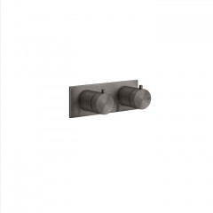 GESSI 316 Термостатический смеситель, с подключением на 3/4", фильтр, на 3 источника (внешняя часть), цвет: brushed black metal pvd