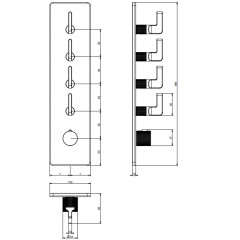 GESSI INCISO Встраиваемый термостатический смеситель на 4 источника, резьба 3/4" (внешние части), цвет: золото