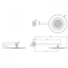 GESSI 316 Душевая головка шарнирная для настенного крепления на 1/2", 350мм, цвет: brushed copper pvd