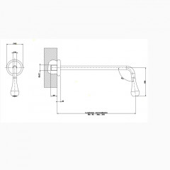 Gessi Goccia Настенный излив с инд.длиной (115-300мм), для монтажа с удаленным управлением 33700/33743 (не входит в комплект), цвет: белый