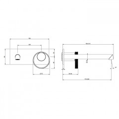 Gessi Anello Смеситель настенный, с изливом 194-214 мм, цвет Black XL (внешняя часть)