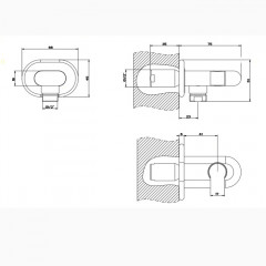 Gessi Goccia Держатель душевой лейки с выводом воды на 1/2", цвет: черный