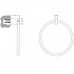 GESSI INVERSO ACCESSORIES Полотенцедержатель настенный кольцевой, цвет: Warm Bronze Br PVD