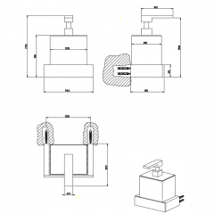 Gessi Rettangolo Дозатор для жидкого мыла подвесной, цвет: хром/черный