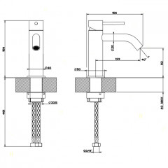 GESSI 316 Смеситель для раковины на 1 отверстие без донного клапана, излив 123мм, цвет: steel brushed