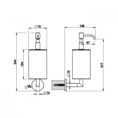 Gessi Ingranaggio Дозатор для жидкого мыла настенный черный, цвет: хром