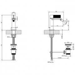 GESSI INVERSO RIGATO Смеситель для биде с донным клапаном и соединительными шлангами, цвет: Black Metal PVD