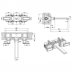 Gessi Eleganza Встраиваемый смеситель для раковины на 3 отверстия, без донного клапана, с изливом(внешние части), цвет: хром