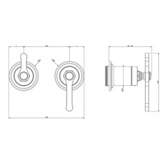 GESSI VENTI20 Смеситель встраиваемый, однорычажный, с переключателем на 2 положения, внешняя часть, цвет Brass PVD