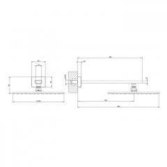 Gessi Rettangolo Верхний душ для настенного крепления 300x300мм, цвет: черный