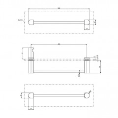 GESSI Rilievo Полотенцедержатель, 30 см, цвет: nero XL