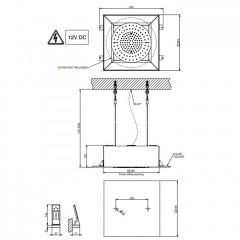 Gessi Afilo Встраив. душ. система 350х350мм, тропический ливеньи хромотерапия, c пультом упр.,(без панели 57018 и блока RIR5402)
