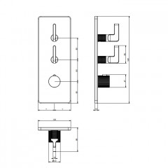 GESSI INCISO Встраиваемый термостатический смеситель на 2 источника, резьба 3/4" (внешние части), цвет: хром