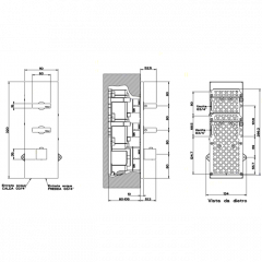 Gessi Rettangolo Встраиваемый термостат, подключение на 3/4", с 2мя независимыми выходами(внешние части), цвет: хром