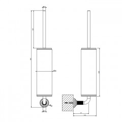 GESSI VENTI20 Ершик для унитаза подвесной, цвет белый, фурнитура черный матовый