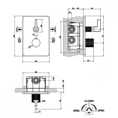GESSI INCISO Термостатический смеситель на 2 источника (внешняя часть), цвет: золото