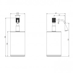 GESSI VENTI20 Дозатор для жидкого мыла настольный, цвет белый, фурнитура Nickel PVD