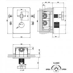GESSI INCISO Встраиваемый термостатический смеситель на 2 источника, резьба 1/2" (внешняя часть), цвет: gold brushed CCP