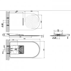 GESSI Tremillimetri Душевая головка для настенного крепления 300х550 мм, цвет Brass Brushed PVD