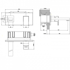 Gessi Rettangolo Встраиваемый однорычажный смеситель, излив 146мм(внешние части), цвет: хром