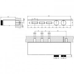 Gessi Hi-Fi Термостат для душа, с вкл. до 3 источников одновременно (внешняя часть), с полкой из черного мат. стекла, цвет: warm bronze brushed pvd
