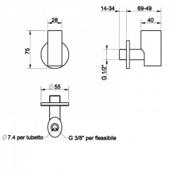 Gessi Запорный кран-фильтр под раковину с подводом воды на 1/2", цвет: хром