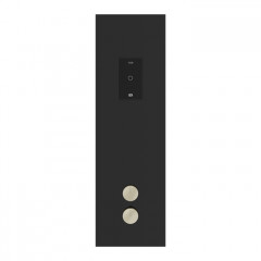 GESSI BINARIO Настенная панель сенсорного управления с термостатич смесителем HI-FI, закаленное стекло, внешняя часть, ручки Mirror Steel, цвет черный