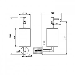 Gessi Anello Дозатор для жидкого мыла настенный белый, цвет: хром