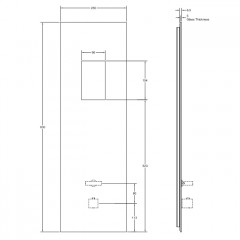 GESSI BINARIO Настенная панель сенсорного управления с термостатич смесителем HI-FI, закаленное стекло, внешняя часть, ручки Mirror Steel, цвет черный