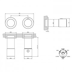 GESSI HABITO UNITO Смеситель настенный встраиваемый, термостатический, с переключателем на 3 положения, внешняя часть, цвет хром