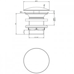 Gessi Донный клапан свободного слива для раковины без перелива, цвет: хром