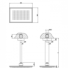 Gessi Eleganza Верхний душ потолочный, высота от 115 до 1865мм, цвет: хром