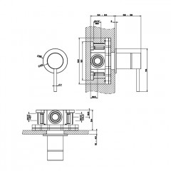 GESSI 316 Встраиваемый смеситель, на 1/2", 1 источник (внешние части), цвет: warm bronze brushed pvd