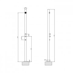 GESSI Origini Внешние части для уличной душевой стойки на 2 выход, Доукомплектовать арт. 66212 и душевой головкой , цвет Steel Brushed