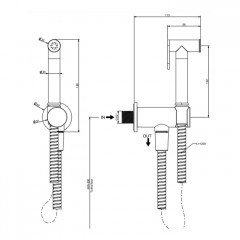Gessi Transparenze Гигиенический душ, цвет: Black Metal Brushed PVD