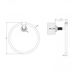 GESSI VENTI20 Полотенцедержатель-кольцо, цвет Brass PVD