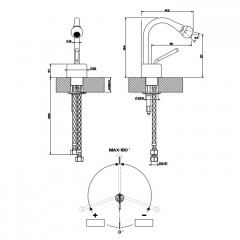 Gessi Goccia Смеситель для биде на 1 отверстие, СПЕЦАРТИКУЛ - укажите угол поворота носика при заказе, цвет: Gold CCP