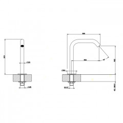 GESSI 316 Отдельно стоящий излив h=162мм, цвет: steel brushed