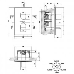 GESSI Rilievo Встраиваемый смеситель для душа, термостатический, на 3 источника (внешние части), цвет: хром
