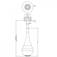 Gessi Goccia Верхний душ для потолочного крепления каплевидной формы, с инд.высотой (490-2100мм), цвет: белый