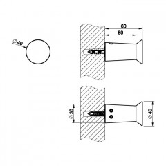 Gessi Cono Крючок, цвет: Black Metal Brushed PVD