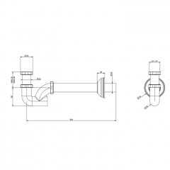 Gessi Сифон на 1 1/4", цвет Black Metal PVD
