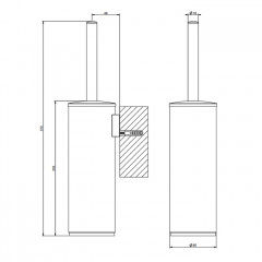 GESSI Rilievo Ершик настенный, цвет: nero XL