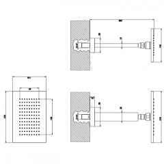 Gessi Rettangolo Верхний душ для потолочного крепления 216x140мм, высота 270мм, цвет: хром